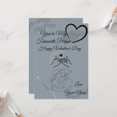 Minimale graue Valentinstag-Grußkarte | Karte (Vorderseite/Rückseite Beispiel)