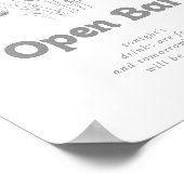 Minimale graue Wildblumen-Hochzeits-Open-Bar-Schil Poster (Ecke)