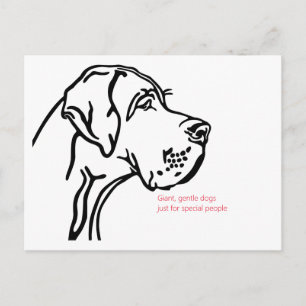 minimale Great Dane Zeichnung Postkarte