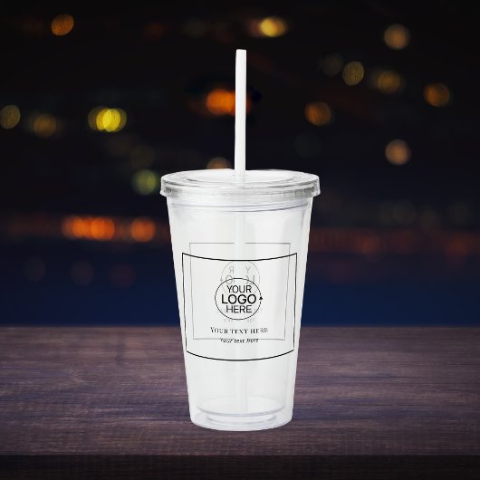 Minimale Grenze für Firmenlogo hinzufügen Acryltrinkbecher