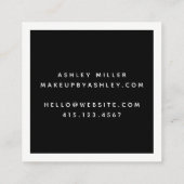 Minimale Grenzkohle + weiß | Quadratische Visitenkarte (Rückseite)