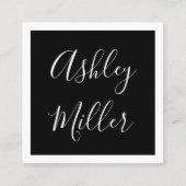 Minimale Grenzkohle + weiß | Quadratische Visitenkarte (Vorderseite)