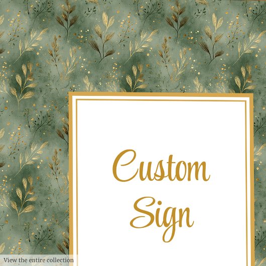 Minimale Größe Green Gold Foliage Custom Sign Poster