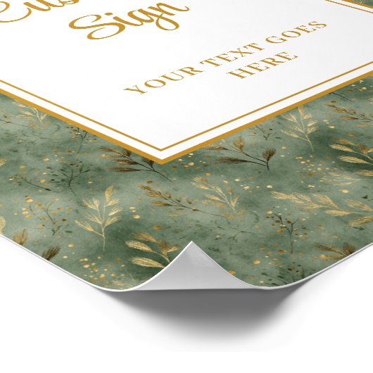 Minimale Größe Green Gold Foliage Custom Sign Poster (Ecke)