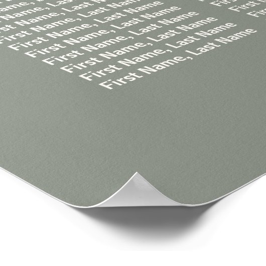 Minimale Größe Grün 12 Tischsitzkarte Hochzeit Poster (Ecke)