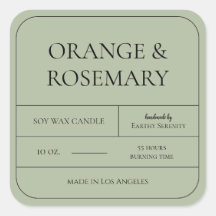 Minimale Größe Grün Kerzenverpackung Etikett