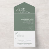 Minimale Größe Grün Moderne Hochzeit All In One Einladung (Innen Boden)