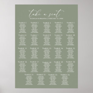 Minimale Größe Grüne Hochzeit 24 Tabelle Seating C Poster