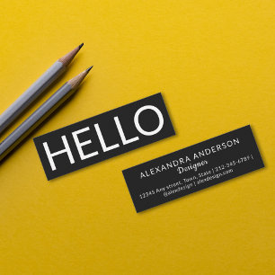 Minimale große Typografie Hallo Elegant Moderne Mini Visitenkarte