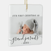 Minimale Großeltern Weihnachten zuerst mit Foto Keramikornament (Rechts)