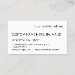 Minimale, grundlegende Visitenkarte