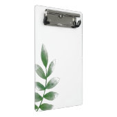 Minimale grüne botanische Mini-Clipmappe Mini Klemmbrett (Schrägansicht)