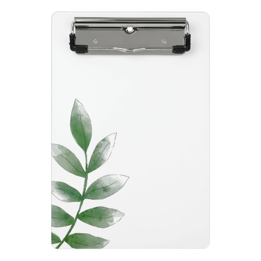 Minimale grüne botanische Mini-Clipmappe Mini Klemmbrett (Vorderseite)