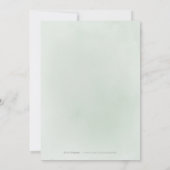 Minimale grüne Kalligraphie rustikale Hochzeit Einladung (Rückseite)