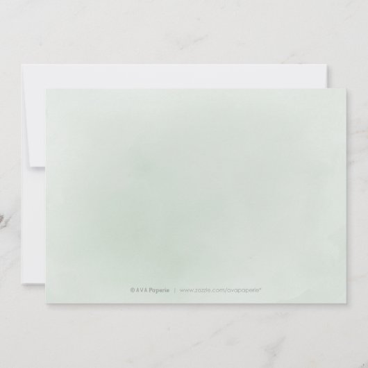 Minimale Grünflächen, einfache Kalligraphie Save t Save The Date (Rückseite)