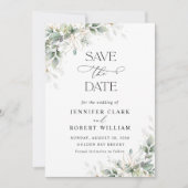 Minimale Grünpflanzen-Hochzeit Save The Date (Vorderseite)