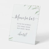 Minimale Grünschrift rustikale Mimosa Bar Sockelschild (Vorderseite)