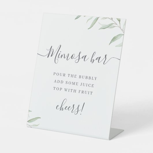 Minimale Grünschrift rustikale Mimosa Bar Sockelschild (Vorderseite)