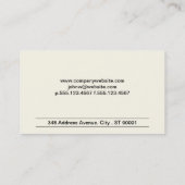 Minimale Halterungen | Creme/Schwarz Visitenkarte (Rückseite)