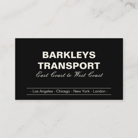 Minimale Halterungen | Creme/Schwarz Visitenkarte (Vorderseite)