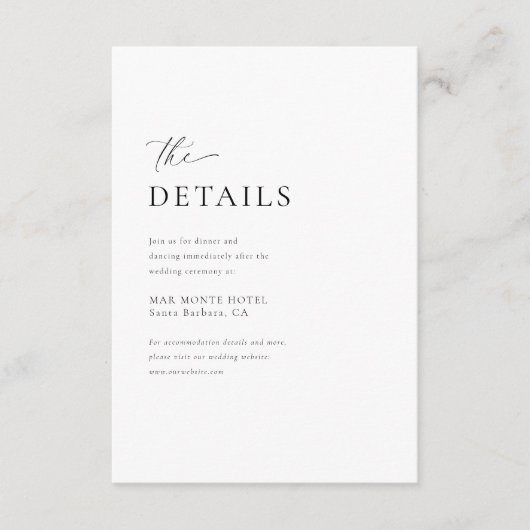 Minimale handgeschriebene Skripteindrücke Begleitkarte (Vorderseite)