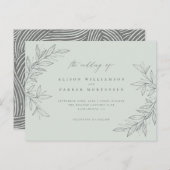 Minimale handgezeichnet Grüne Minze Botanische Hoc Einladungspostkarte (Vorne/Hinten)