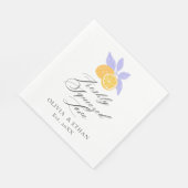 Minimale handgezeichnete Sommerhochzeit mit Zitron Serviette (Ecke)