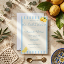 Minimale hellblaue Streifen Lemon Bridal Shower
