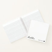 Minimale Hello Moderne Herzgestaltung Notizblock (Innenseite)