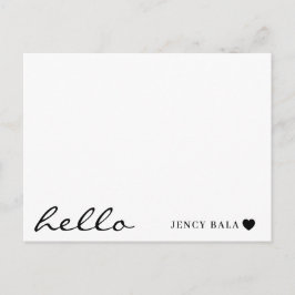 Minimale Hello Moderne Herzgestaltung Postkarte
