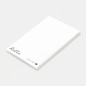Minimale Hello-Weißherzgestaltung Post-it Klebezettel (angewinkelt)