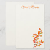 Minimale Herbstblätter Schreibwaren Briefpapier (Vorne/Hinten)