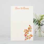 Minimale Herbstblätter Schreibwaren Briefpapier (Stehend Vorderseite)