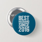 Minimale Herren Ehemann seit 2016 Hochzeit Button (Vorne & Hinten)