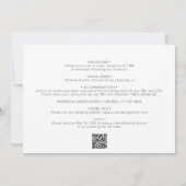Minimale Herzschrift Alles in einem QR-Code Hochze Einladung (Rückseite)