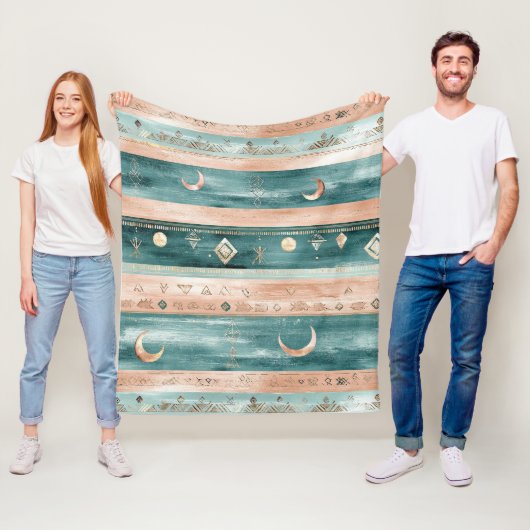Minimale himmlische Streifen in Erdtönen Fleecedecke (Beispiel)