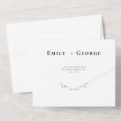 Minimale Hochzeit alles in einem Alles in einem All In One Einladung (Rückseite)