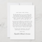 Minimale Hochzeit des modernen Fotos (Rückseite)