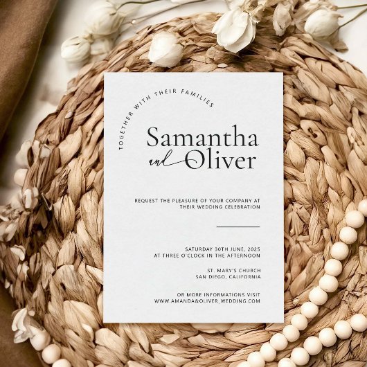 Minimale Hochzeit Einladung einfaches modernes Des