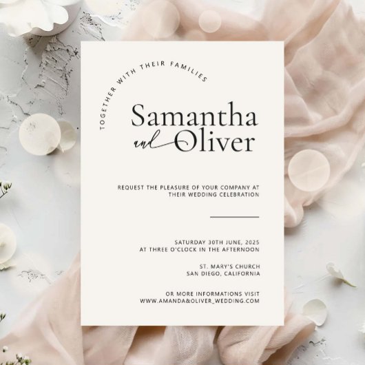 Minimale Hochzeit Einladung einfaches modernes Des