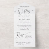 Minimale Hochzeit Elegantes Skript All In One Einladung (Innen Boden)