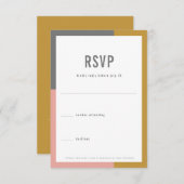 Minimale Hochzeit im Farbblock RSVP Karte (Vorne/Hinten)