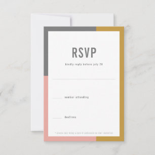 Minimale Hochzeit im Farbblock RSVP Karte