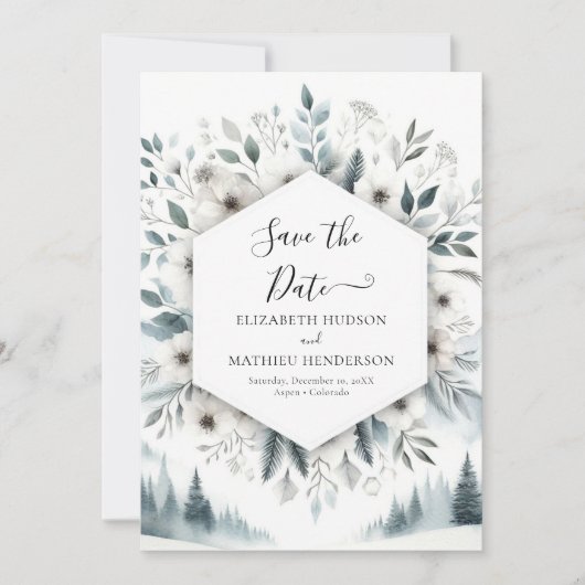 Minimale Hochzeit im Wasserbad Save The Date (Vorderseite)