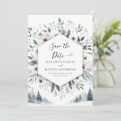 Minimale Hochzeit im Wasserbad Save The Date (Stehend Vorderseite)