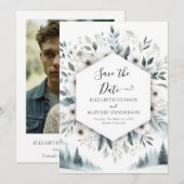 Minimale Hochzeit im Wasserbad Save The Date (Vorne/Hinten)
