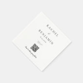 Minimale Hochzeit QR-Code Foto-Sharing Elegant Serviette (Ecke)