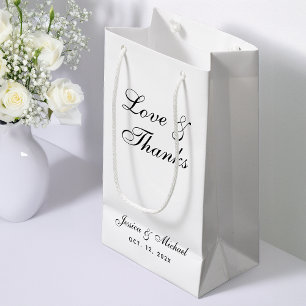 Minimale Hochzeit Schwarz-Weiß-Liebe und Dankbarke Kleine Geschenktüte