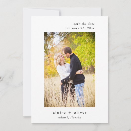 Minimale Hochzeit Speichern Sie die Datumskarte Save The Date (Vorderseite)