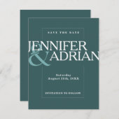 Minimale Hochzeit Speichern Sie die Datumskarten (Vorne/Hinten)